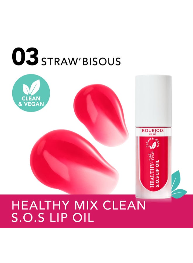 BOURJOIS PARIS Healthy Mix Clean S.O.S Lip Oil - 03 - Straw’Bisous, 4.5ml  - Image 2