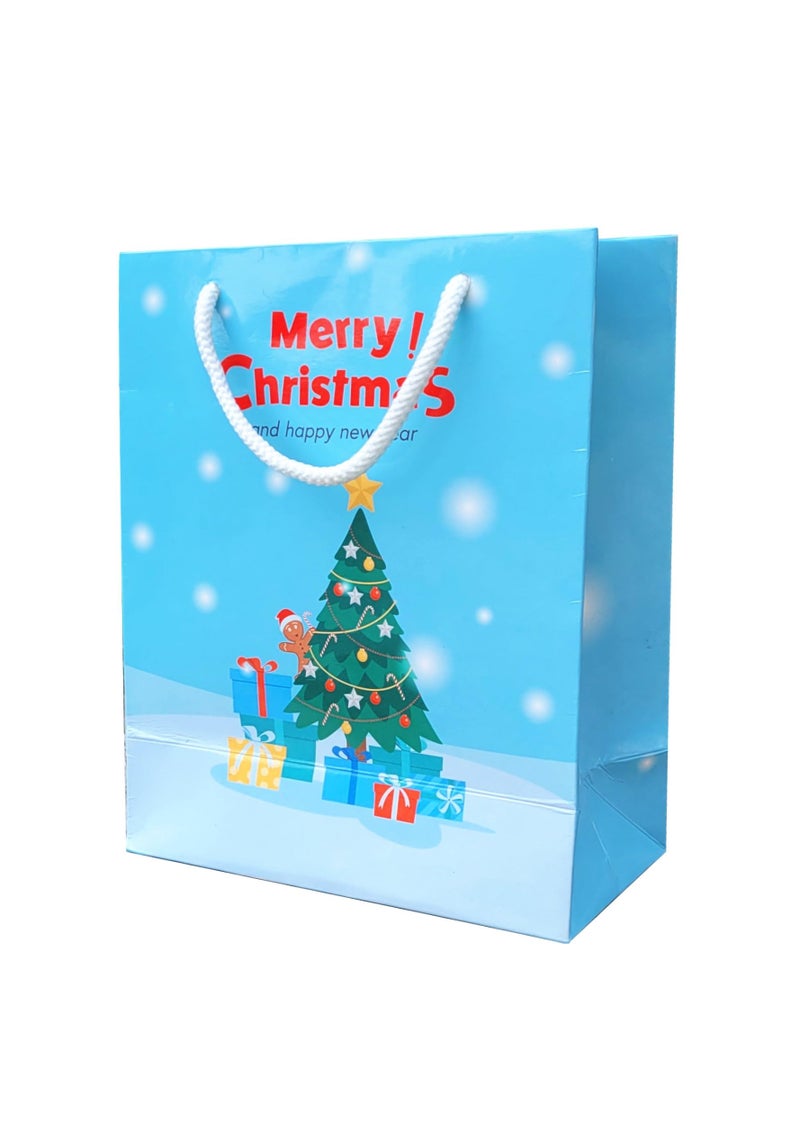 Flora Paperbags أكياس ورقية لعيد الميلاد | عبوة من 20 قطعة | أكياس هدايا ورقية صغيرة لهدايا عيد الميلاد | مجموعة من 3 ألوان | أكياس هدايا عيد الميلاد للهدايا المرتجعة | مقابض حبل لامعة | حجم صغير - 7.5x6x3 بوصات - Image 5