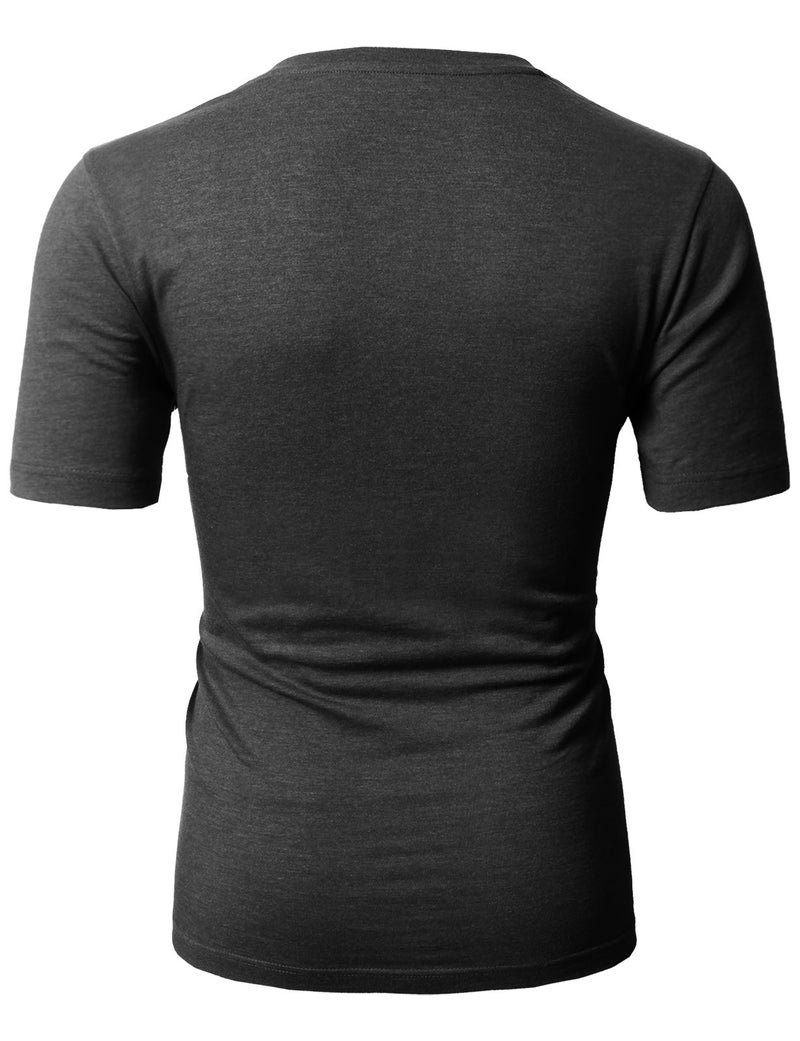 H2H Mens Summer Fasvorite Basic Cotton Blend Crew Neck Premium T-Shirt Charcoal US L/Asia XL (CMTTS0198) - Image 4