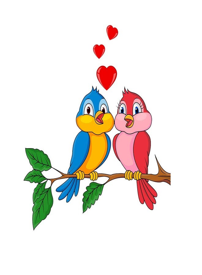 Rangoli Vinyl Wall Sticker 1.96x20.86x1.96 inches, Multicolour (Model Number: Modern Art354), Birds - Image 1