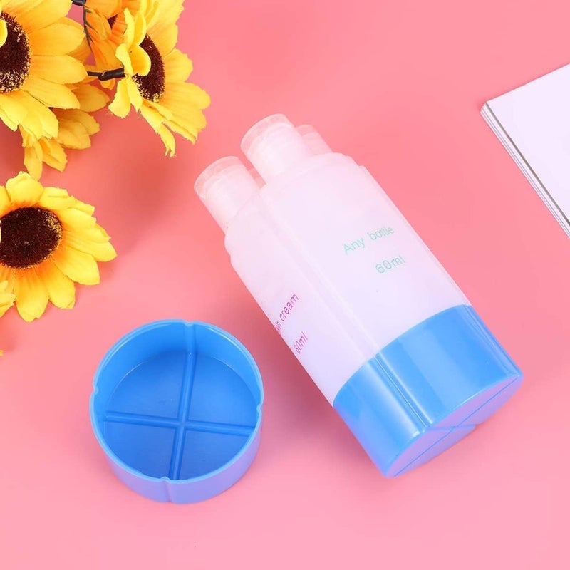 GOPAD 4 in 1 Travel Refillable Container with 4 Liquid Dispenser for Toiletries Shampoo Lotion Gel Body Wash Makeup Leak Proof Multicolor 60 ml 1 Pcs - Image 5