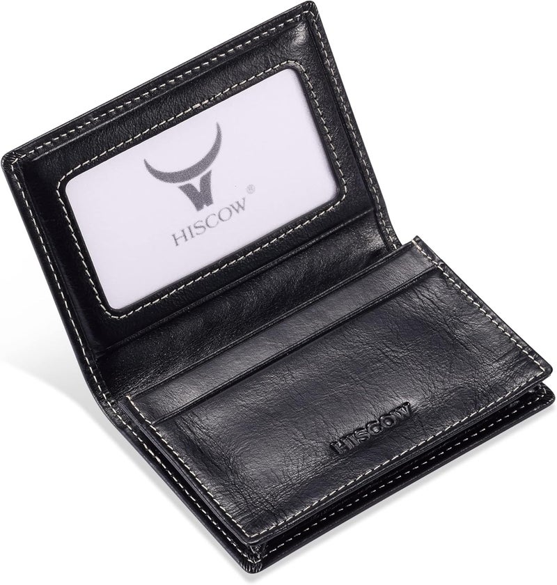 HISCOW Leather Business Card Case Holder for Men & Women, Italian Calfskin - Image 1
