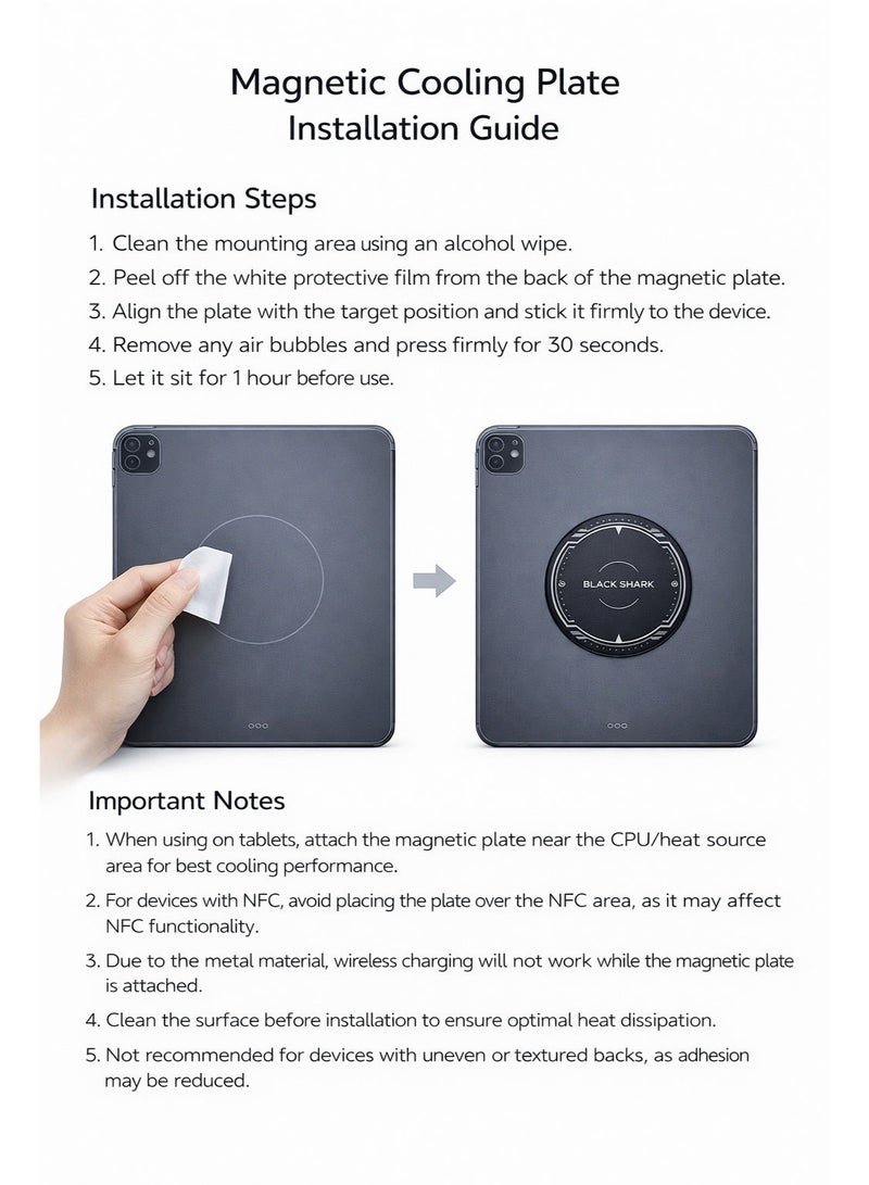 بلاك شارك صفيحة مغناطيسية حرارية من بلاك شارك لمبردات الايباد – قطعة كبيرة مع لاصق قوي – متوافقة مع مبردات الايباد والملحقات المغناطيسية - Image 4