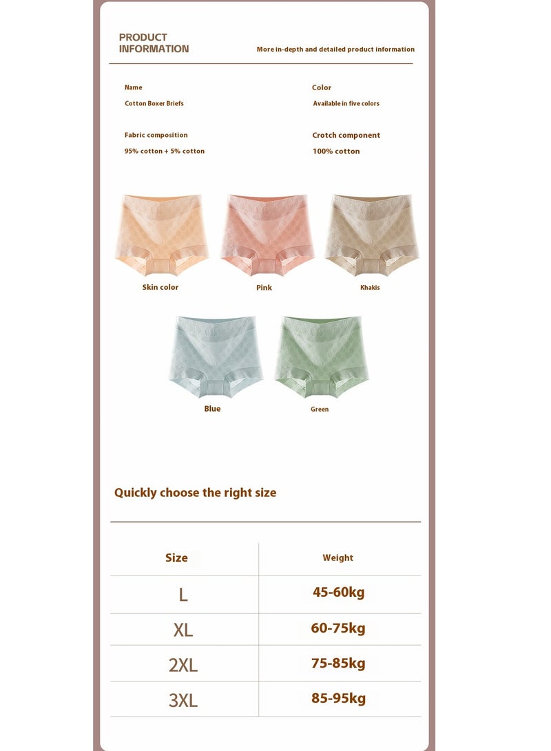 5-pack high waisted briefs, small boxer briefs, pure cotton briefs for women, antibacterial pure cotton crotch, tummy tuck, hip lift, plus size women's boxer briefs  - Image 4