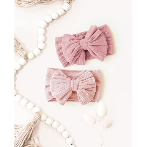 Niceye Handmade Baby Headbands Soft Stretchy Nylon Hair Bands with Bows for Newborn Infant Baby Toddler Girls - Image 3