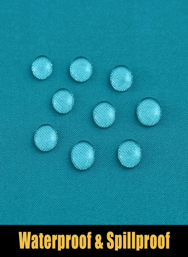 smiry غطاء طاولة نزهة مستطيل سميري، غطاء طاولة مرن مقاوم للماء لطاولات بطول 6 أقدام، غطاء طاولة بوليستر قابل للغسل للتخييم، داخلي وخارجي (أخضر مائل إلى الأزرق، 30"x72") - Image 4