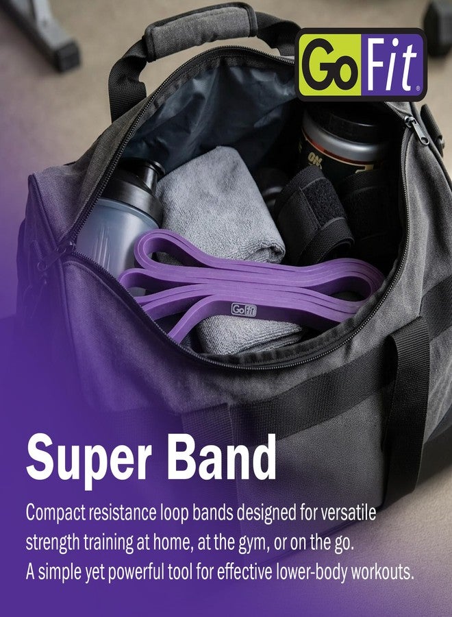 GoFit Pro Super Band 20-35lbs Durable Resistance Bands for Strength Training, Pilates, Stretching, Home Workouts, and Full-Body Exercise, Purple - Image 2