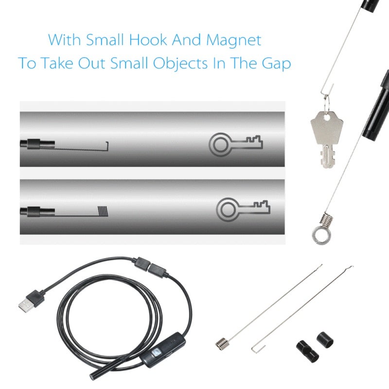 Endoscope Camera: 7mm 0.3MP Lens, IP67 Waterproof, Adjustable LED Lights - Portable USB Inspection Camera for Industrial Pipeline, Vehicle Maintenance, Android Devices - Image 2