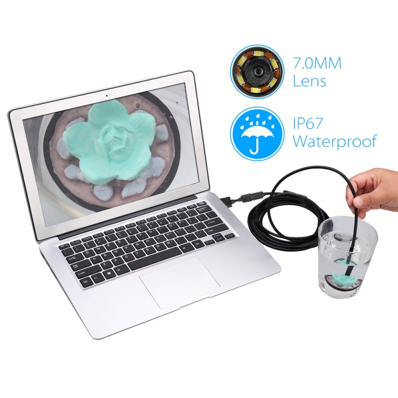 Endoscope Camera: 7mm 0.3MP Lens, IP67 Waterproof, Adjustable LED Lights - Portable USB Inspection Camera for Industrial Pipeline, Vehicle Maintenance, Android Devices - Image 5
