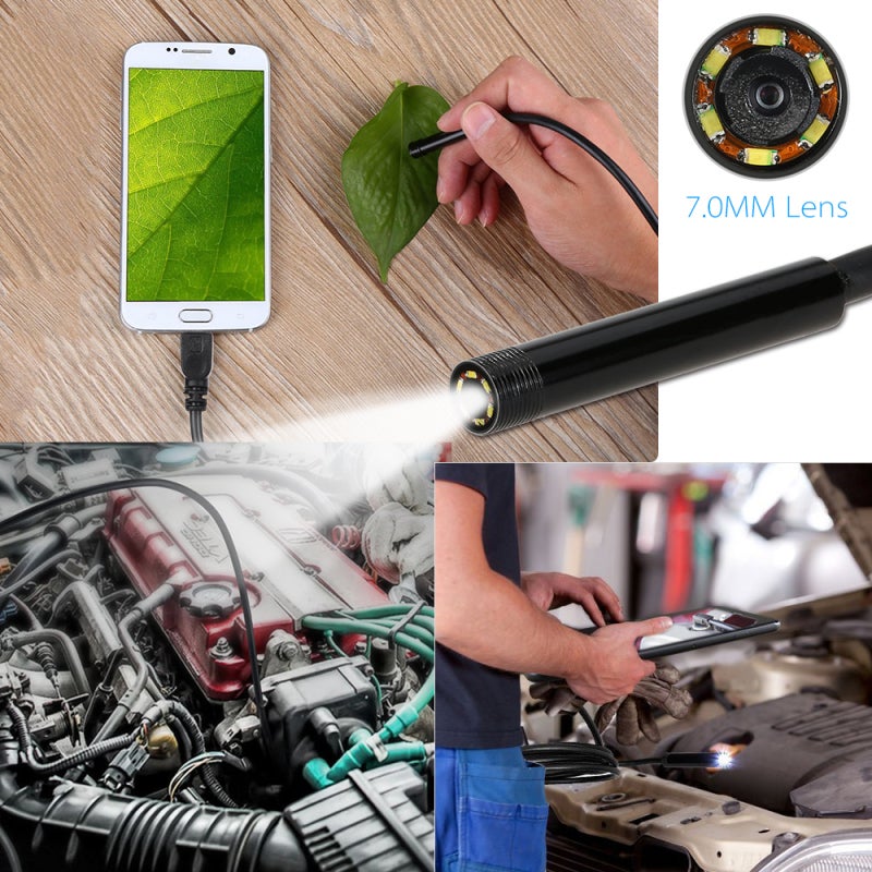 Endoscope Camera: 7mm 0.3MP Lens, IP67 Waterproof, Adjustable LED Lights - Portable USB Inspection Camera for Industrial Pipeline, Vehicle Maintenance, Android Devices - Image 3