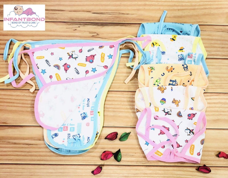 Infantbond Baby Super Soft Cotton Single Layer Cloth Nappies(0-4 Months)(Assorted) (Pack of 12) - Image 3