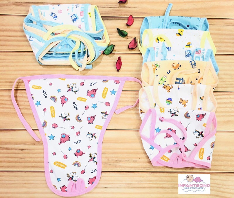 Infantbond Baby Super Soft Cotton Single Layer Cloth Nappies(0-4 Months)(Assorted) (Pack of 12) - Image 2
