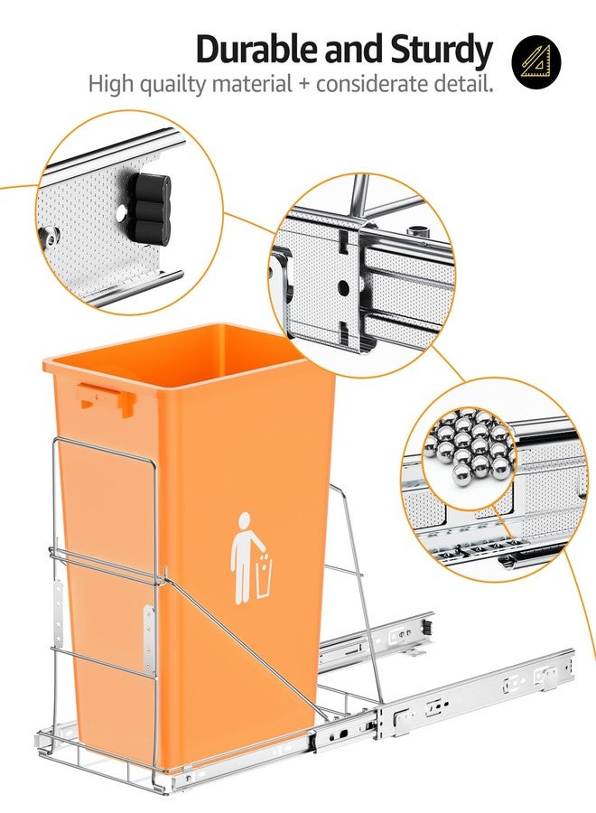 RUNMI Pull Out Trash Can Under Cabinet, 7-13Gal Cabinet Trash Can Pull Out Kit with Door Mounting Kit,Under Sink Garbage Can Pull Out for Kitchen-Waste Bin Not Included - Image 5