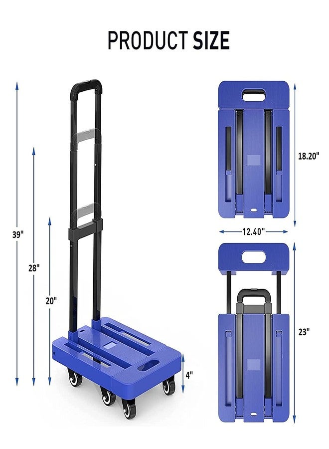 Dhavl Foldable Platform Trolley Hand Truck Folding 150kg Capacity Luggage Cart with 6 Wheels for Luggage Personal Travel Auto Moving and Office Use Platform Trolley for Lifting Heavy Thing - Image 5