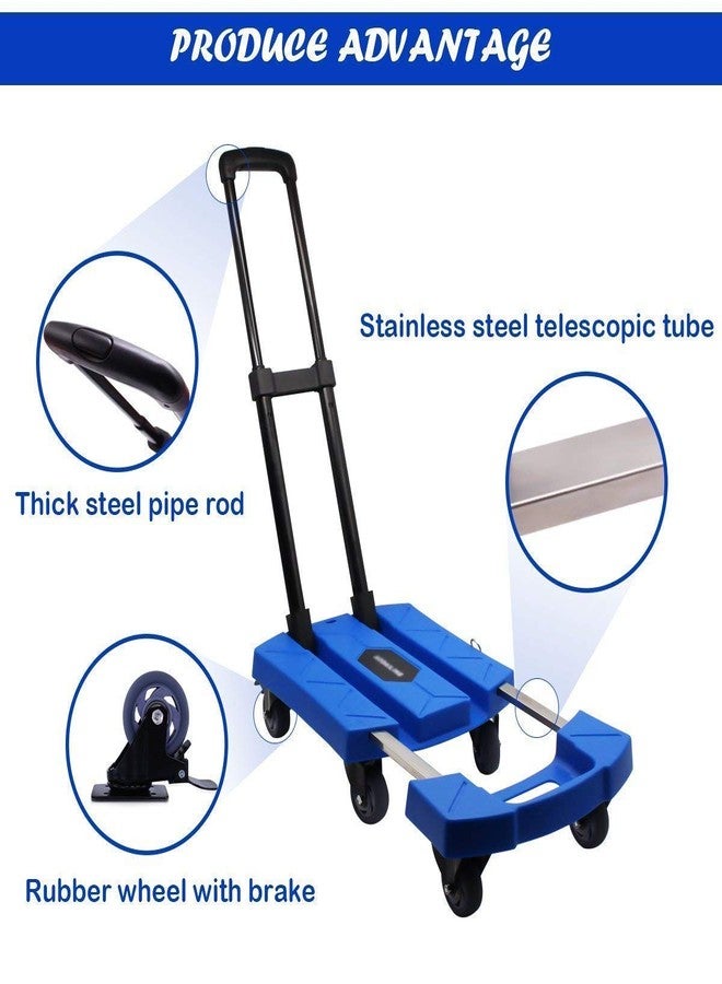 Dhavl Foldable Platform Trolley Hand Truck Folding 150kg Capacity Luggage Cart with 6 Wheels for Luggage Personal Travel Auto Moving and Office Use Platform Trolley for Lifting Heavy Thing - Image 3
