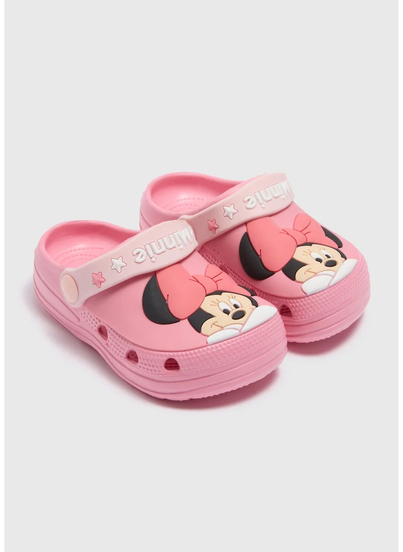 Matalan Disney Girls Pink Minnie Clogs