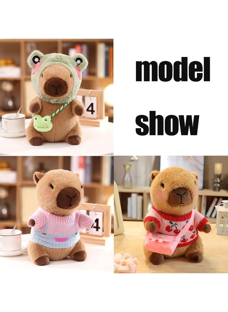 DURKU Capybara Stuffed Plush with 8 pcs Clothes & Accessories, Dress Up Stuffed Animal Plush Toys, 10.2 inch Cute Plushies for Girl/Boy Birthday Gift - Image 2