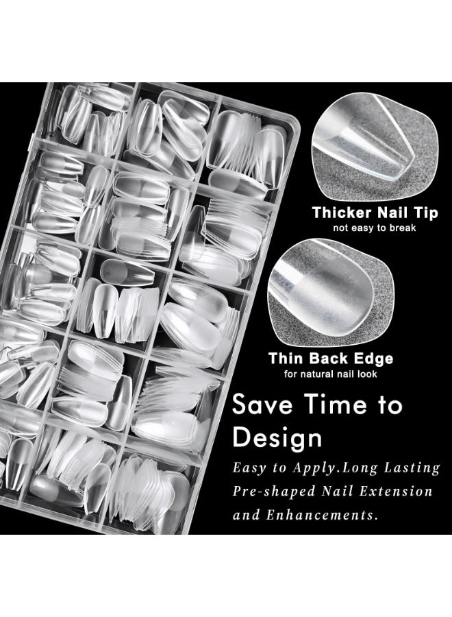 100 جهاز كمبيوتر شخصي شفاف ماتي نصيحة الأظافر ، نصيحة نصف قصيرة ، نصيحة الأظافر الطويلة ، نصيحة الأظافر الكاذبة ، نصيحة هلام ناعمة ، سهلة الاستخدام منتج تحسين الأظافر ، والتي يمكن استخدامها لكل من التطبيق الكامل والنصف (08 #) - Image 5