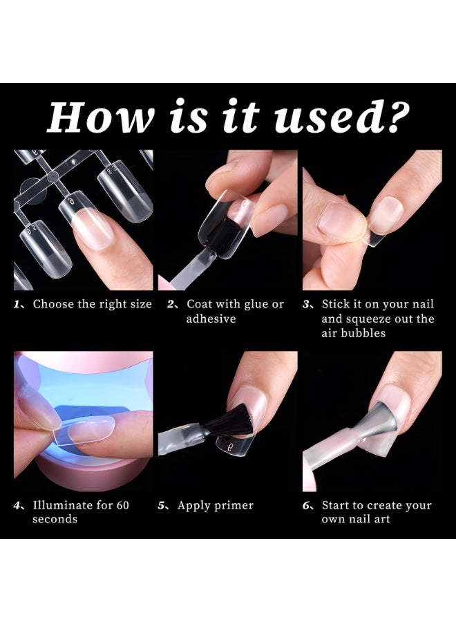 100 جهاز كمبيوتر شخصي شفاف ماتي نصيحة الأظافر ، نصيحة نصف قصيرة ، نصيحة الأظافر الطويلة ، نصيحة الأظافر الكاذبة ، نصيحة هلام ناعمة ، سهلة الاستخدام منتج تحسين الأظافر ، والتي يمكن استخدامها لكل من التطبيق الكامل والنصف (08 #) - Image 2