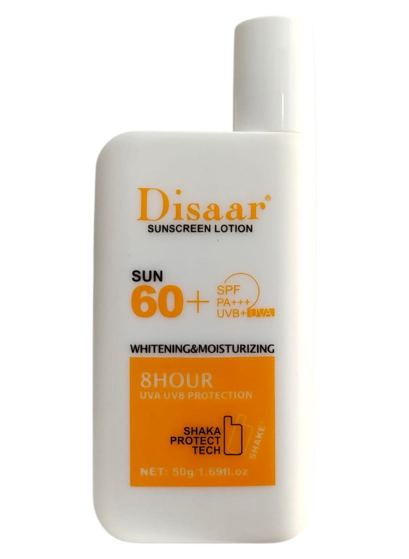 Disaar Sunscreen Lotion Whitening And Skin Moisturizing Sun 60+SPF PA+++ UVB +UVA 50grams
