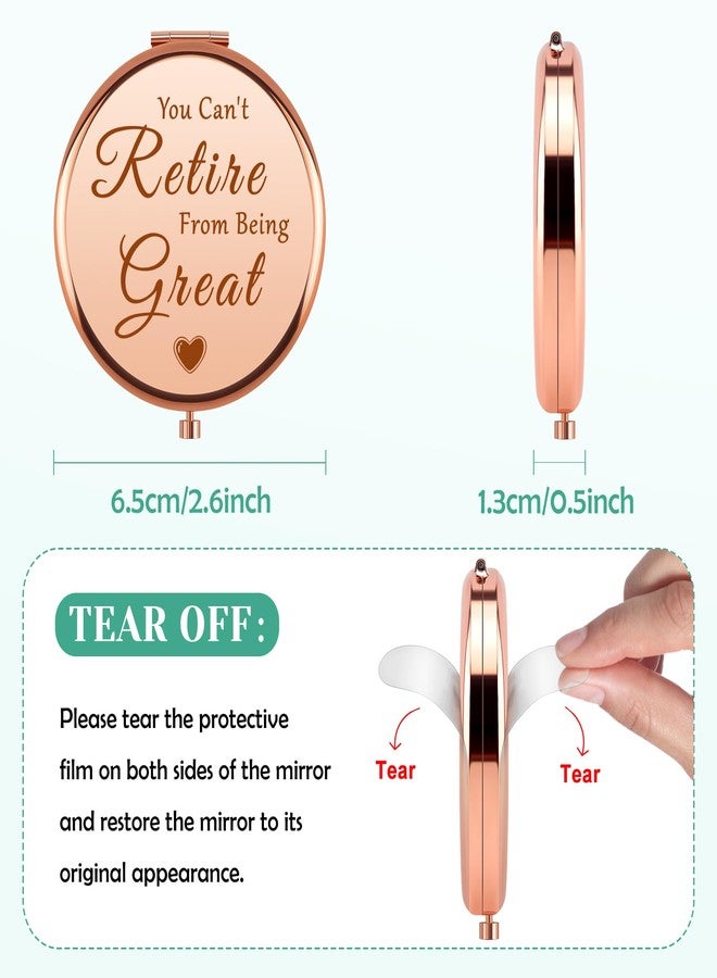 Mikela Funny Retirement Gift for Woman Compact Mirror Happy Retired Gifts Retirement Gifts for Teacher Nurses Boss Friends Mom Grandma Coworker Farewell Leaving Going Away Gift Makeup Mirror Pocket Mirrors - Image 2