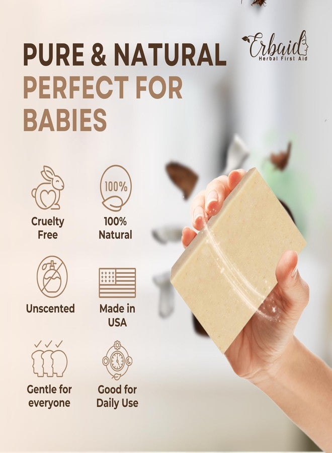 Erbaid Oatmeal Soap - Natural Oatmeal & Honey Goat Milk Bar - Face & Body Wash for Eczema, Psoriasis, Dry, Itchy, Sensitive Skin Relief - Unscented Soap Great for Kids, Babies - Handcrafted, Made in USA - Image 4