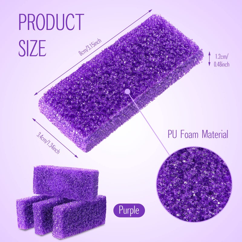 Batiyeer 600 Pcs Pumice Stone Bulk for Feet Scrubber Dead Skin Disposable Pedicure Pumice Stone Foot Shower Scrubber for Heel Cuticle Callus Remover Bath Spa,3.15 x 1.34 x 0.47 Inch(Purple) - Image 2