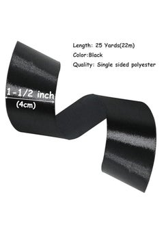 Unique Black Ribbon 1-1/2 Inch, 25 Yards Solid Satin Fabric Ribbons for Gift Wrapping, Christmas Garland, Christmas Tree Ornaments, Bows Making, DIY Crafts, Sewing Projects and Wedding Party  - Image 2
