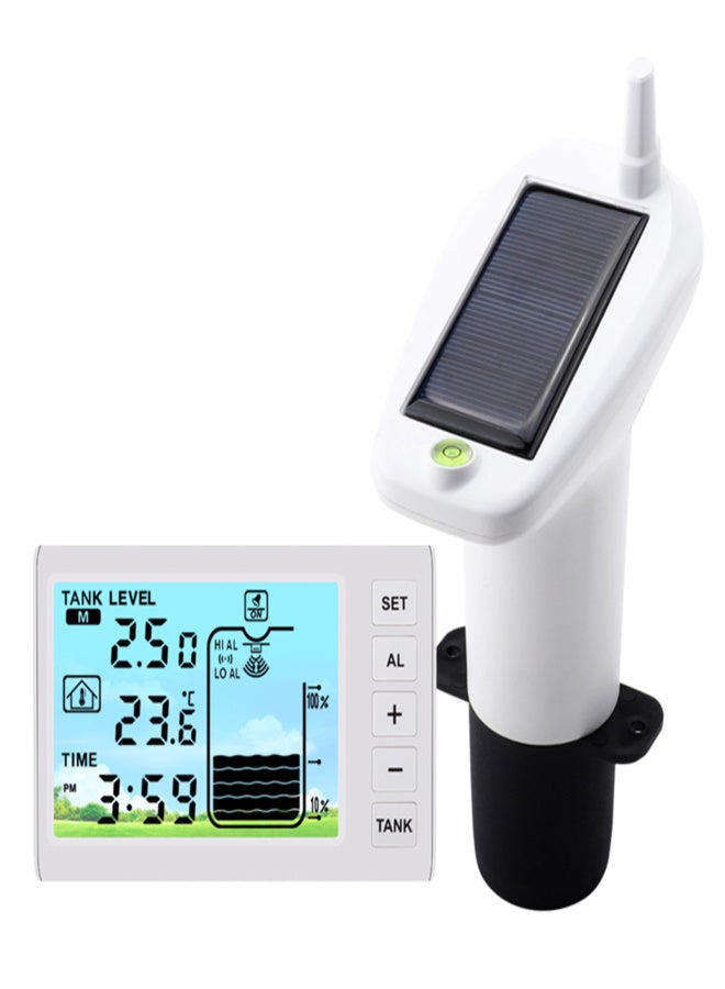 Wireless Ultrasonic Water Level Monitor Tank Liquid Level High/Low Alarm Solar Powered Water Level Sensor Water Level Indicator Gauge IP65 Waterproof - Image 1