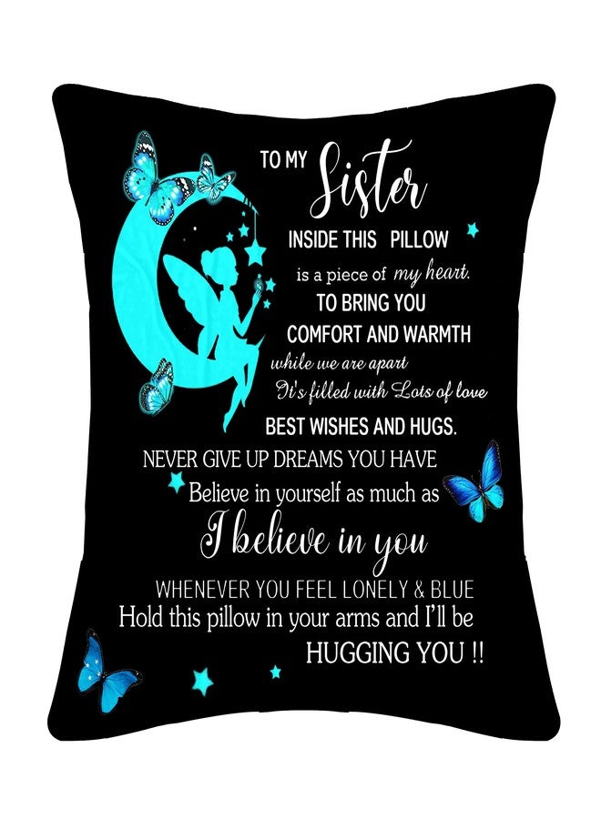 Bommex Hug Throw Pillow Cover Ideas for Sister from Sister Brother Sister Gifts for Birthday Thanksgiving Graduation Sister Present(Sister-2) - Image 1