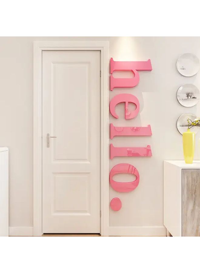 Small Brown 3D Hello Wall Stickers Self Adhesive Home Decor For Living Room Bedroom - Image 3