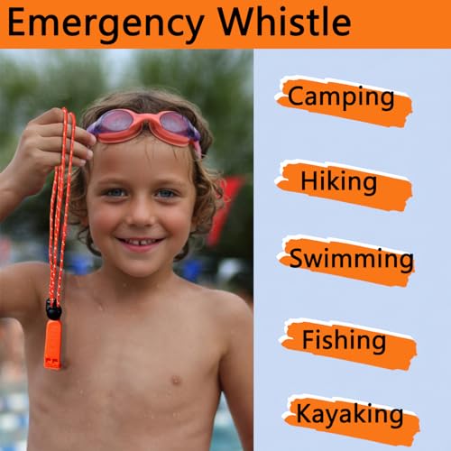 Amzonly Emergency Whistle, 120db Safety Whistle Survival Shrill Loud for Camping Hiking Hunting Boating Fishing Life Vest Jacket Rescue Signaling Kids Lifeguard 5 Pack- Black - Image 3