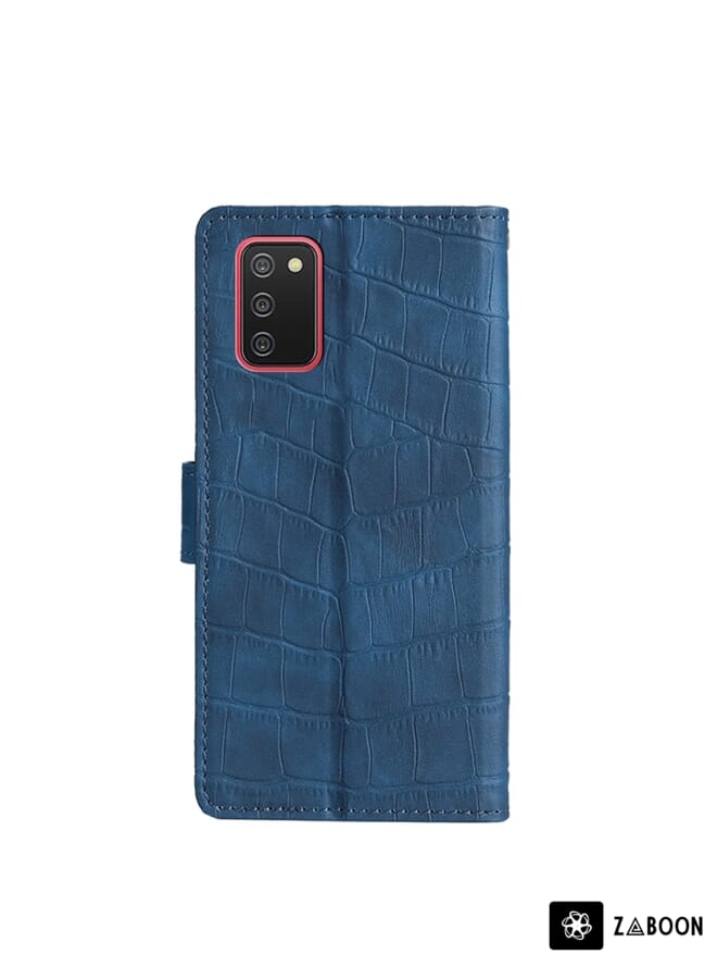 Zaboon Protective Case For Samsung Galaxy A02s 166.5mm Skin Feel Crocodile Texture Magnetic Clasp Horizontal Flip PU Leather Case with Holder & Card Slots & Wallet - Image 3