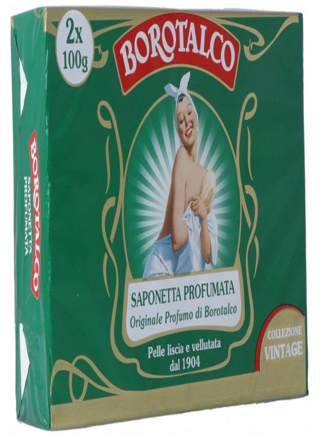 Borotalco Roberts: Set of 2 Borotalco® Scented Soaps, Vintage Edition (Lady Picture) * 3.5 Ounces (100g) Packages (Pack of 2) [ Italian Import ] - Image 1