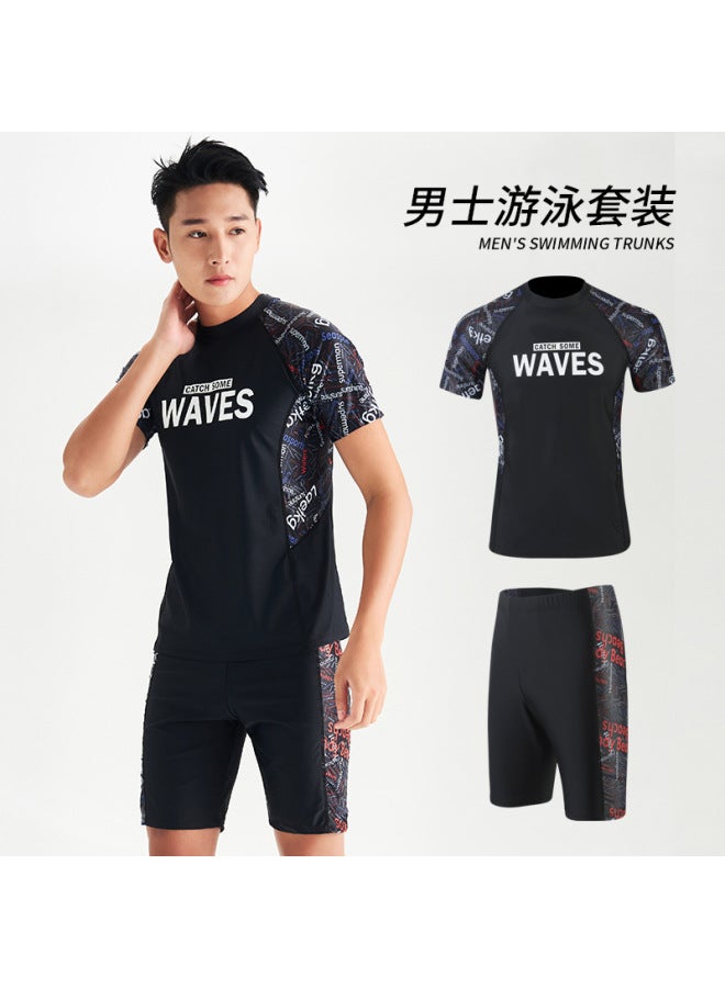 A Generation Of Men's Swimsuit Split Pants Fashion Sports Version Large Size Slim Printed Hot Spring Swimsuit
