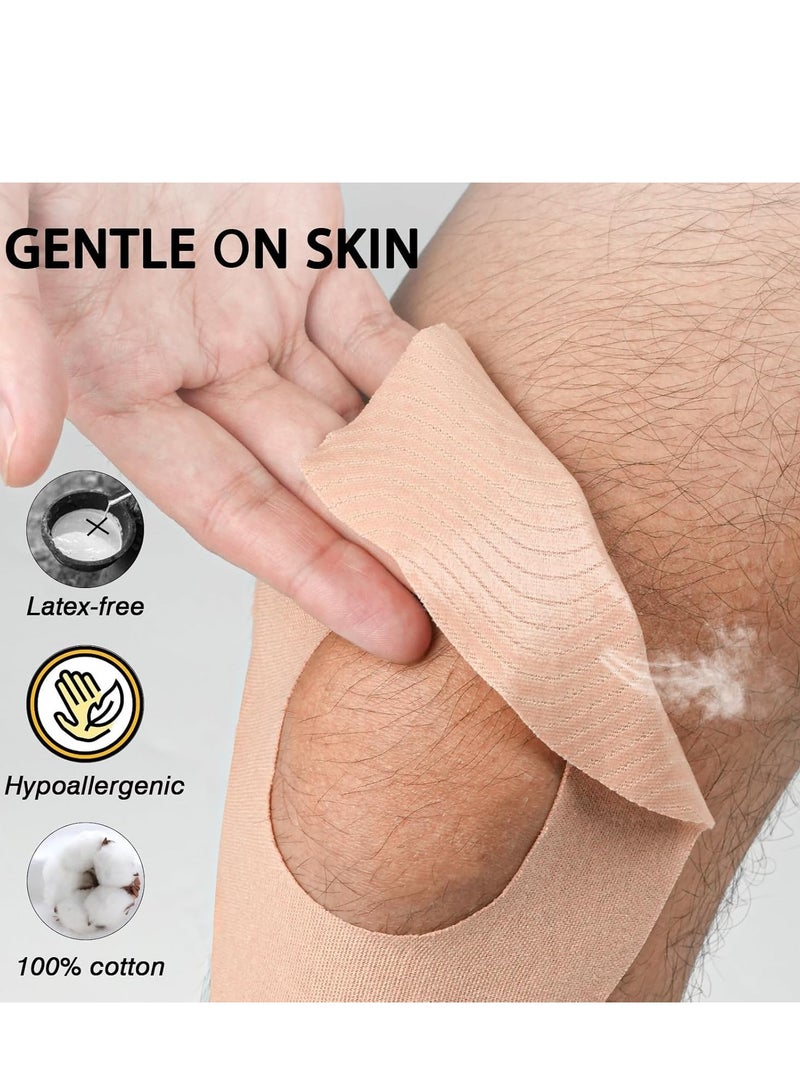 Generic Tape for Knees, 10 Pcs Precut Tape for Knee Pain Relief and Support, Waterproof and Elastic Athletic Tape for Knee Stability, Breathable and Comfortable Kinesiology Tape (Beige)  - Image 4