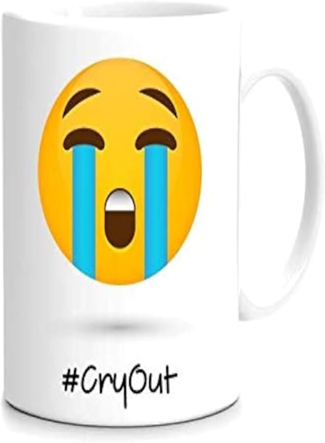 FMstyles Emojis Printed Mug, Cry Out