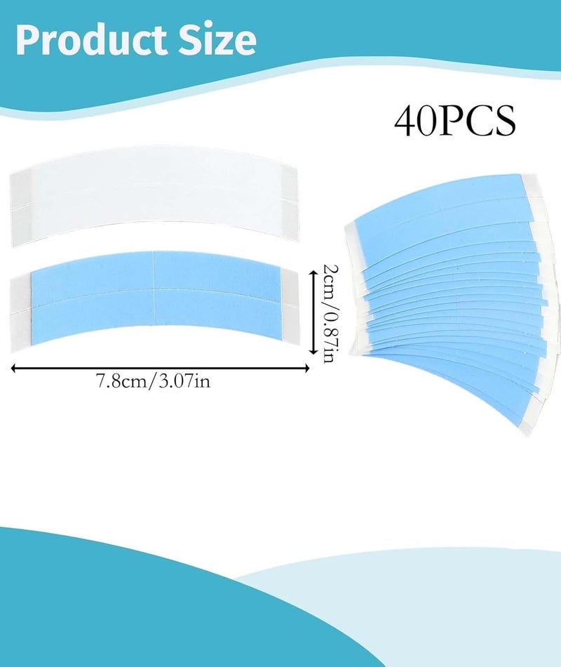 OXYGLOBE 40 Pcs Waterproof Tape for Hairpiece Ultra Strong Hold C Shape Hair Wig Tape Strips Hair Patch Tape For Men Tape For Wigs Toupees Hair Pieces Tape Double Sided Ultra Hold78cmX3cm - Image 2
