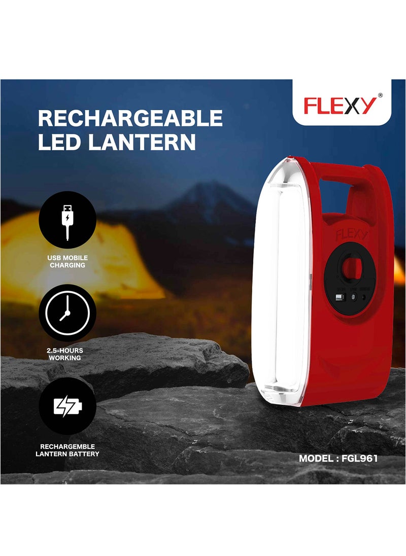Flexy FLEXY® Rechargeable LED Lantern - Emergency Light for Home, Hiking, Camping - 36 SMD LED, 30 Hours, USB Mobile Charging, 2 Years Warranty, Overcharging Protection  - Image 2