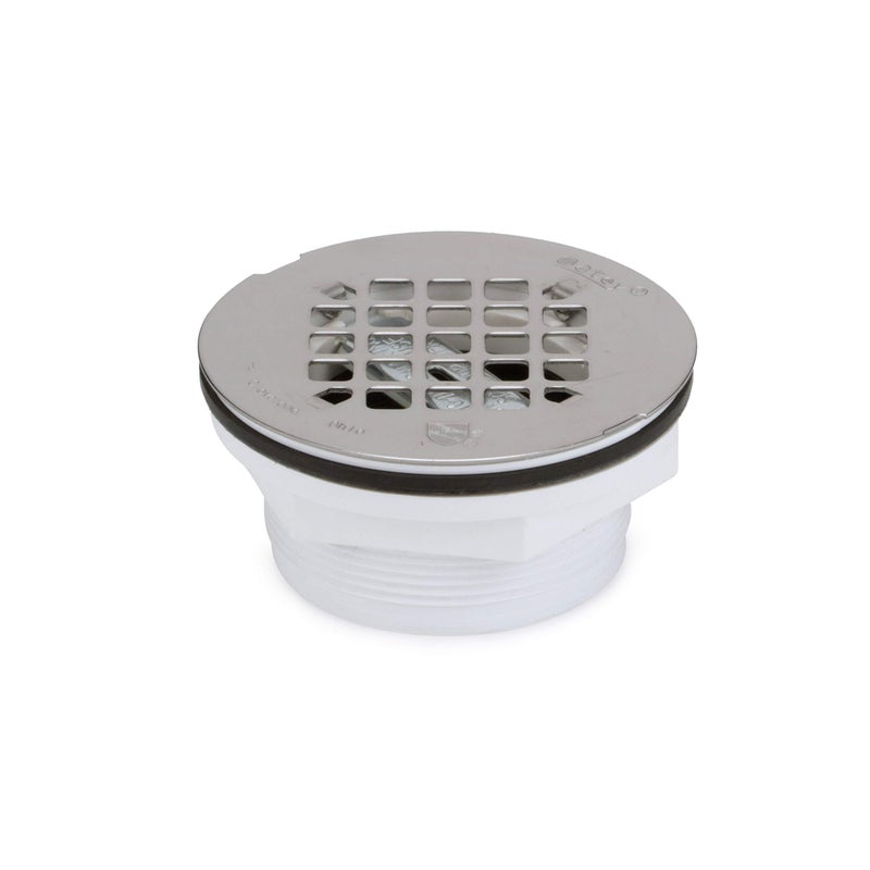 Oatey 2 in. 101 PNC PVC No-Calk Shower Drain with Stainless Steel Strainer - Image 1