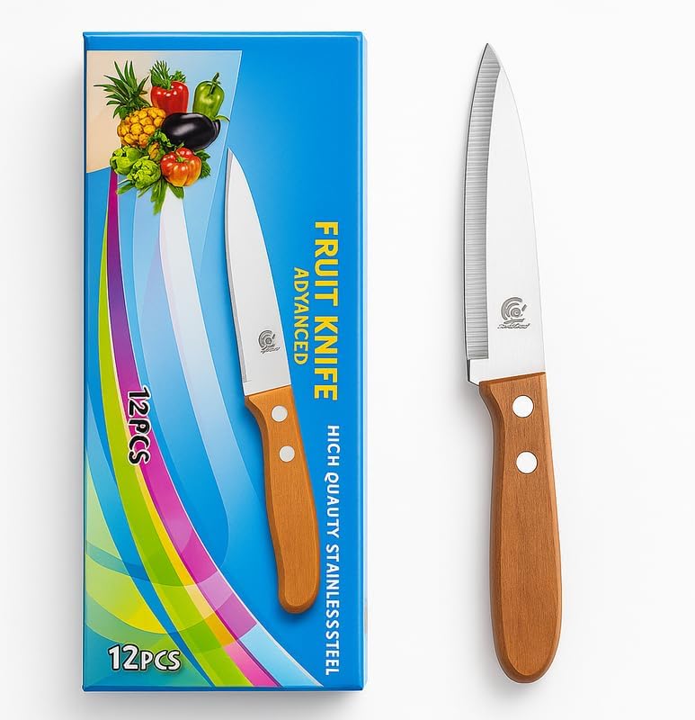 Fitto Stainless Steel Kitchen Knife with Wooden Handle, Sharp Chef Knife for Cooking, Durable and Ergonomic Design - Image 1