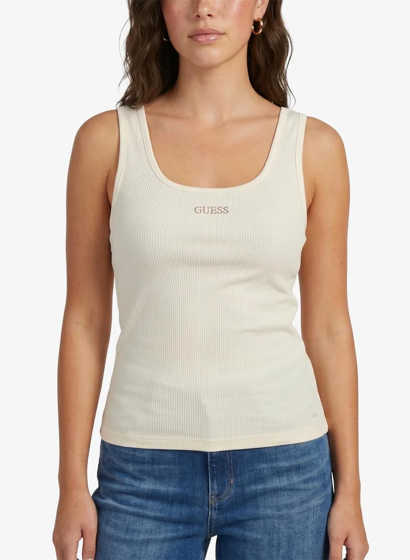 GUESS Square Neck Rib Knit Tank Top