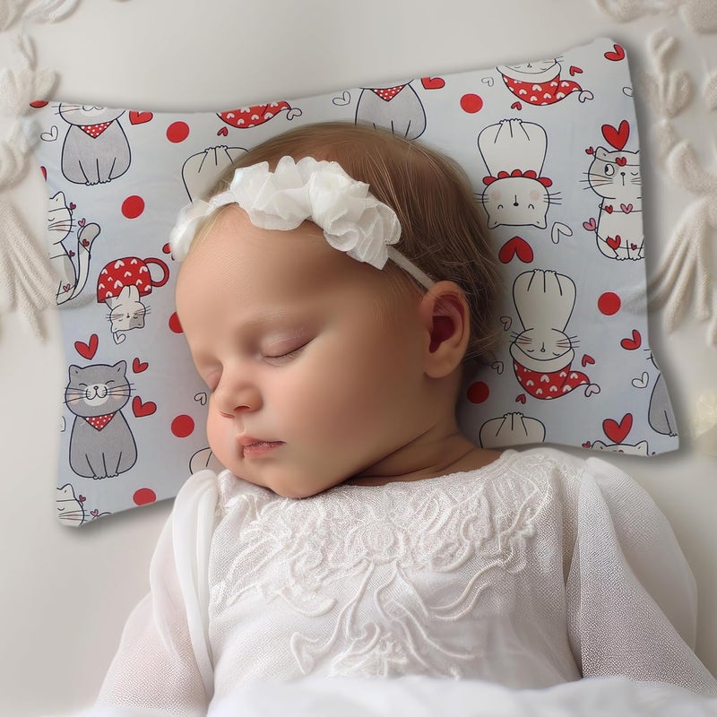 KRADYL KROFT Toddler Pillow with 100 Cotton Removable Cover 20 X 15 Inches Children Pillows Baby Pillows Catmas - Image 2