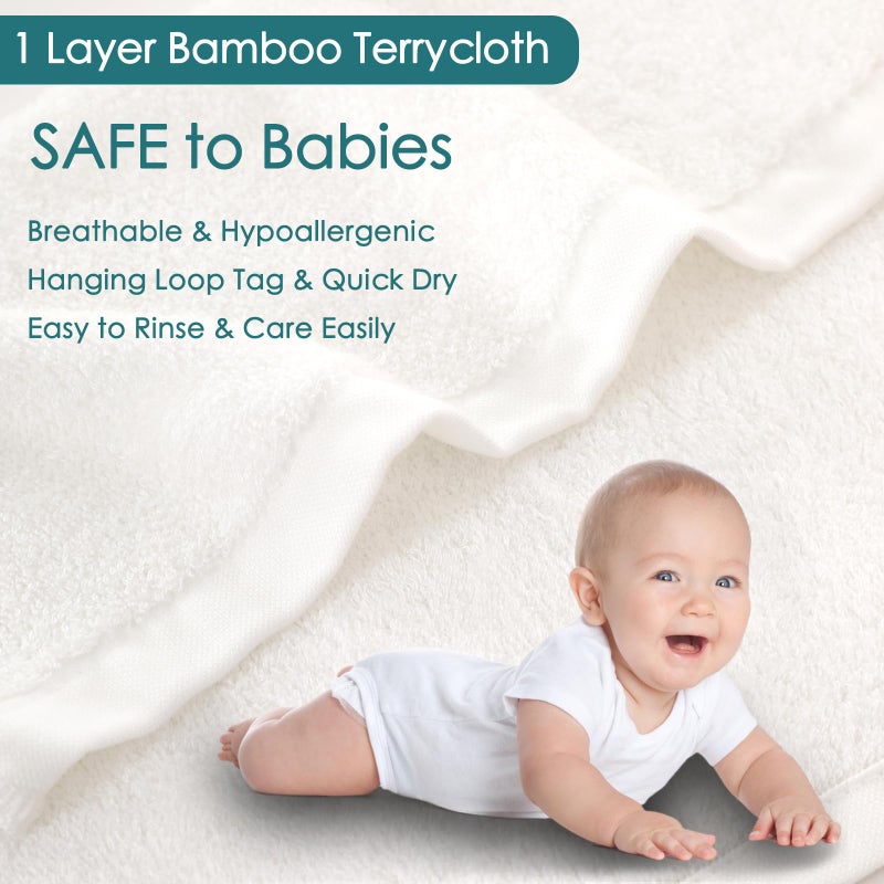 JEFFSUN Baby Washcloths 6 Pack, 10x10 inch Heavenly Soft Small White Wash Cloths for Face and Body, Gentle & Safe Face Towel on Sensitive Skin, Baby Essentials Bath Shower Gifts for Newborn Kid Toddler Child - Image 2