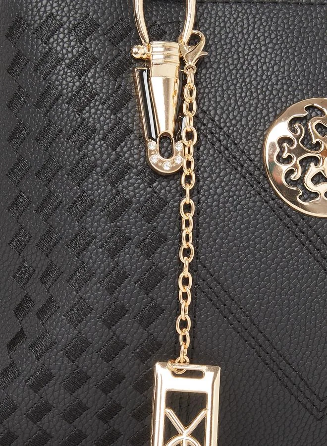 تايك تو Take Two Black Dual Handle Handbag