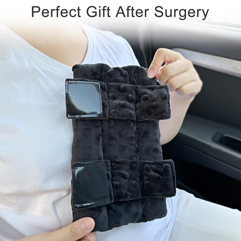 BNRendles Chemo Port Pillows for Patients Seatbelt, Chemo Port Protector Pacemaker Seat Belt Cushion, Chemotherapy Must Haves Chemo Gifts Men Women Cancer, Minky Dot Black - Image 4