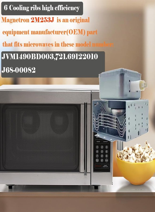 ZOCOLIV مغنطرون فرن الميكروويف 2M253J، بديل لأنبوب مغنطرون فرن الميكروويف 2M248J من توشيبا، بديل للأرقام التالية: WB27X10309، 10QBP1006، 2M248J (FN)، 4150019905، 2M248J (GM)، 2M248J(GS)، 2M217J، 2M253J(XB). - Image 5