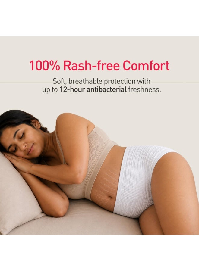 Sirona Maternity Panties After Delivery for Women | L-XL (32-44 Inch)| Pack of 10 | for Pregnancy & Postpartum Bleeding & Clots | Leak Free | High Absorbency White - Image 4