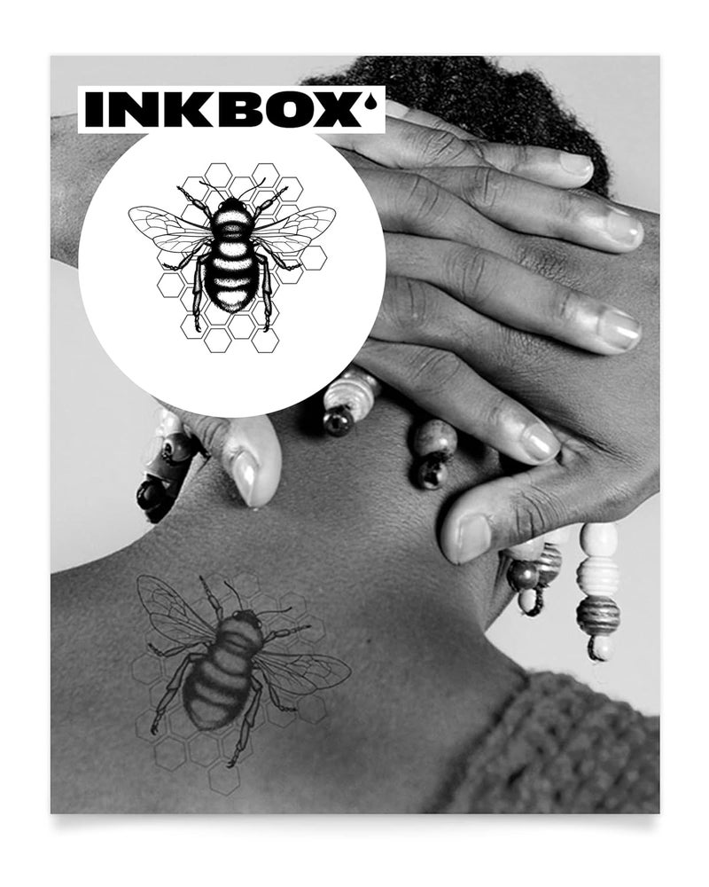 inkbox Inkbox Temporary Tattoos, Semi-Permanent Tattoo, One Premium Easy Long Lasting, Water-Resistant Temp Tattoo with For Now Ink - Lasts 1-2 Weeks, Hive, 4 x 4 in 