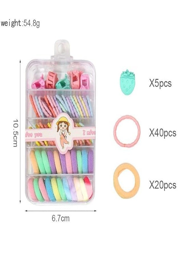 Bloriza Kids Hair Accessories Set – 76 Pc Kit with Cotton Mini Seamless Hair Ties, Clips, and Hair Bands for Toddlers, Small Rubber Elastics, Modern Styles for Girls - Image 2